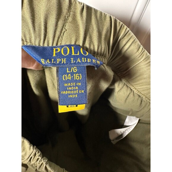 Polo Ralph Lauren Boys Joggers Pants Youth L 14-16 Green Drawstring - Picture 5 of 7